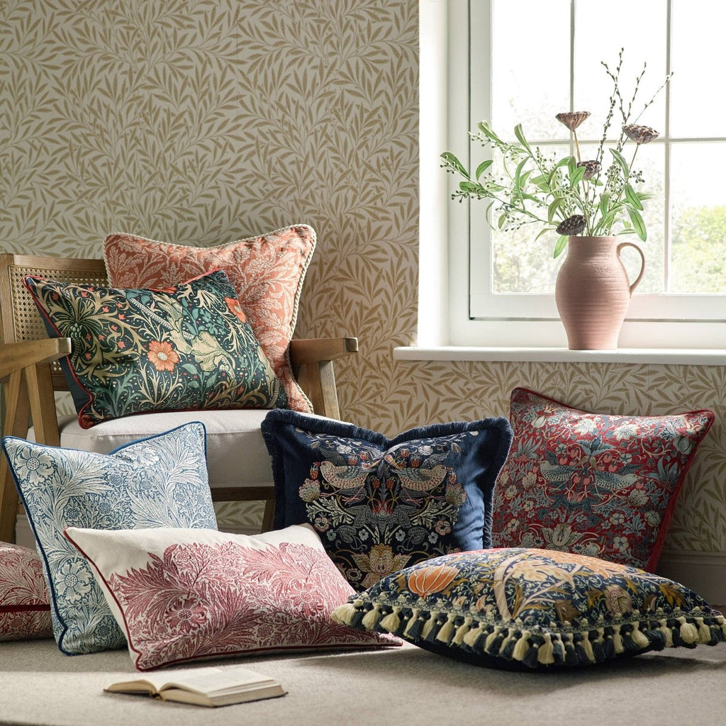 Acorn Tonal Jacquard Cushion - Brick - Draper and Mercer