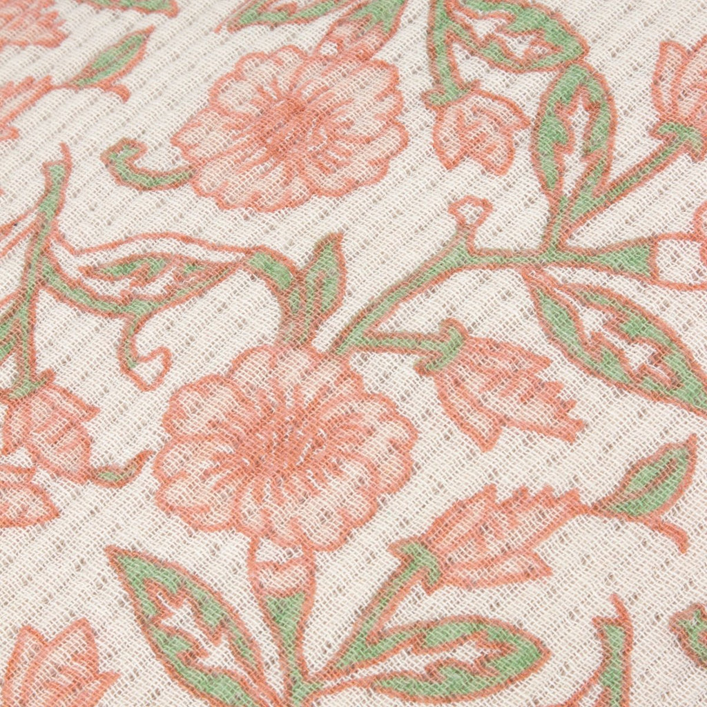 Floral Tasselled Cushion - Coral - Draper and Mercer