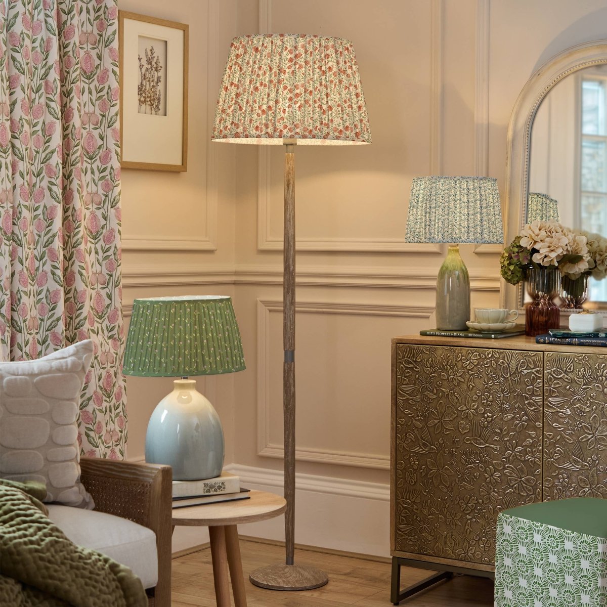 Pleated Tapered Lamp Shade - Sage - Draper and Mercer