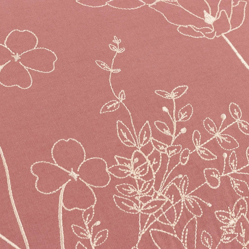 Embroidered Cotton Cushion - Petal - Draper and Mercer