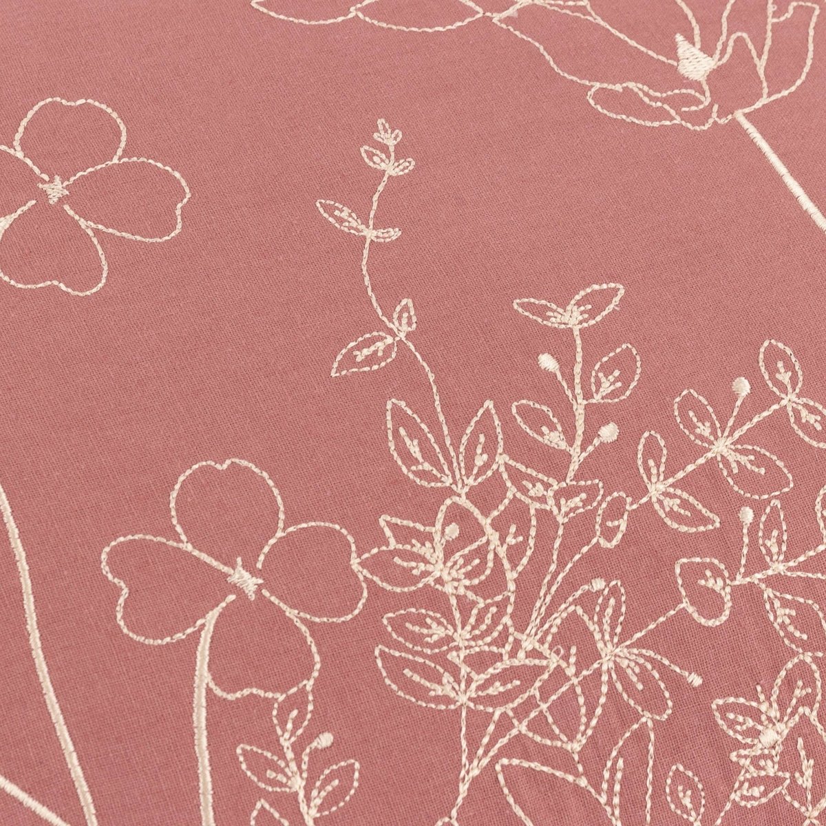 Embroidered Cotton Cushion - Petal - Draper and Mercer