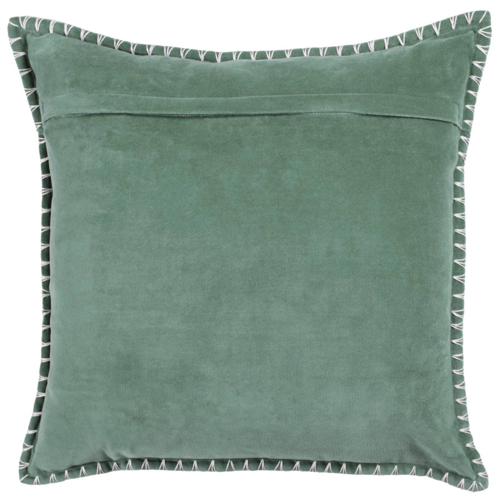 Stitch Embroidered Cushion - Seafoam - Draper and Mercer