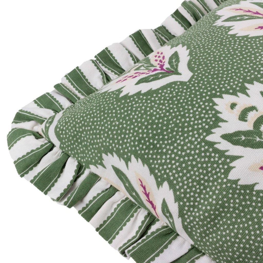 Sessile Leaf Ruffle Cushion – Leaf Green - Draper and Mercer