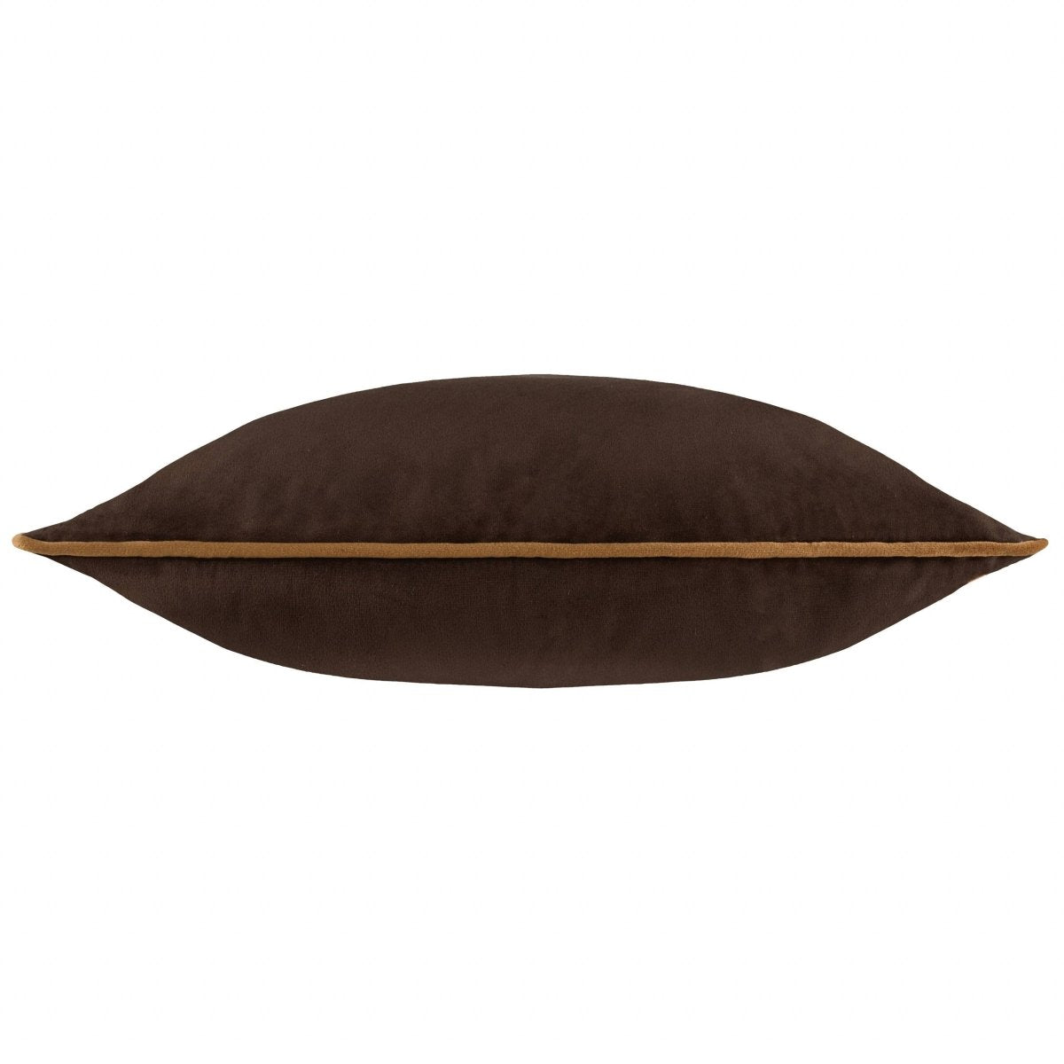 Meridian Velvet Cushion - Chocolate/Caramel - Draper and Mercer
