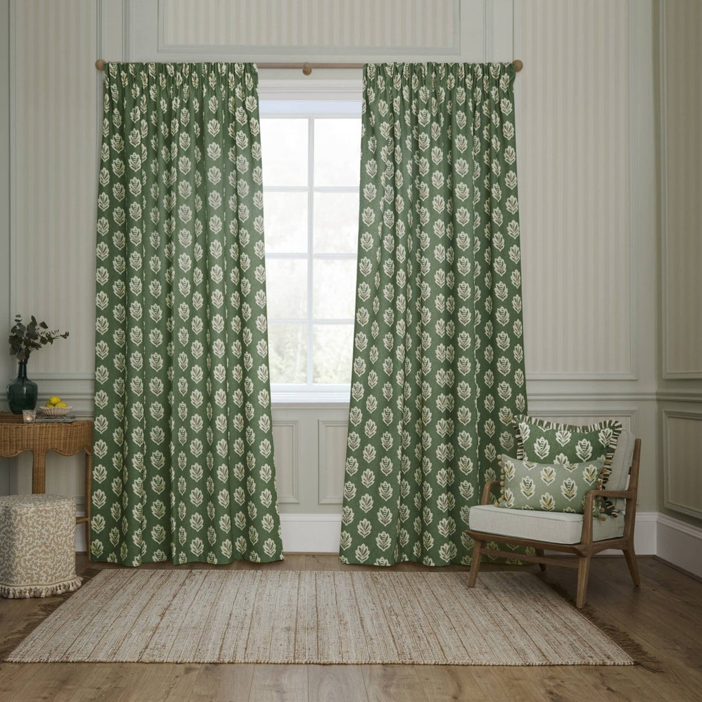Sessile Leaf Ruffle Cushion – Leaf Green - Draper and Mercer