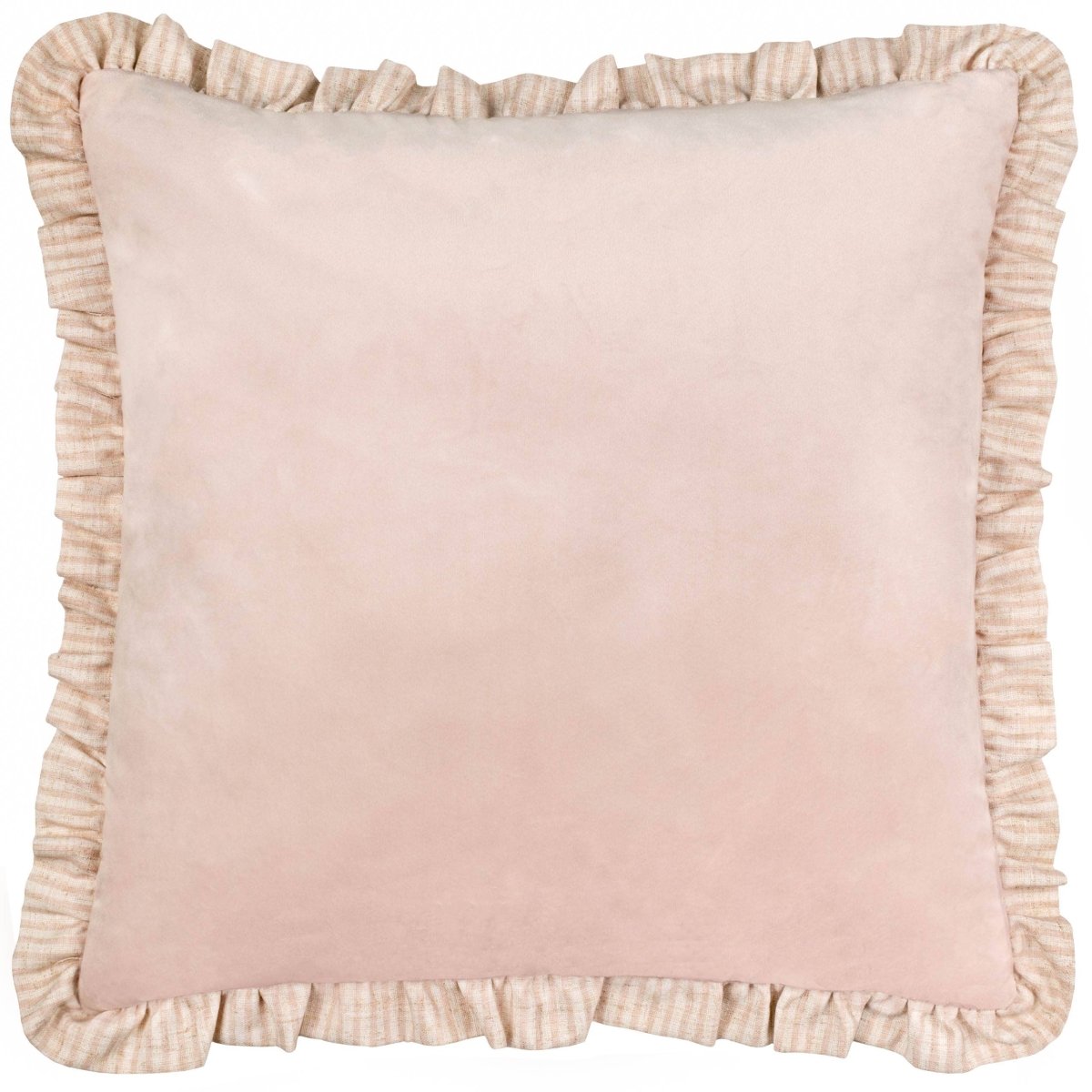 Matte Velvet Ruffle Cushion - Pink - Draper and Mercer